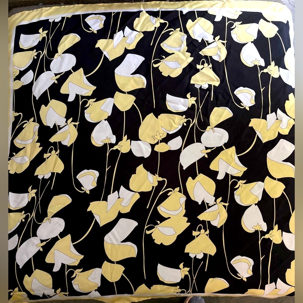 Vintage Doncaster floral print silk scarf